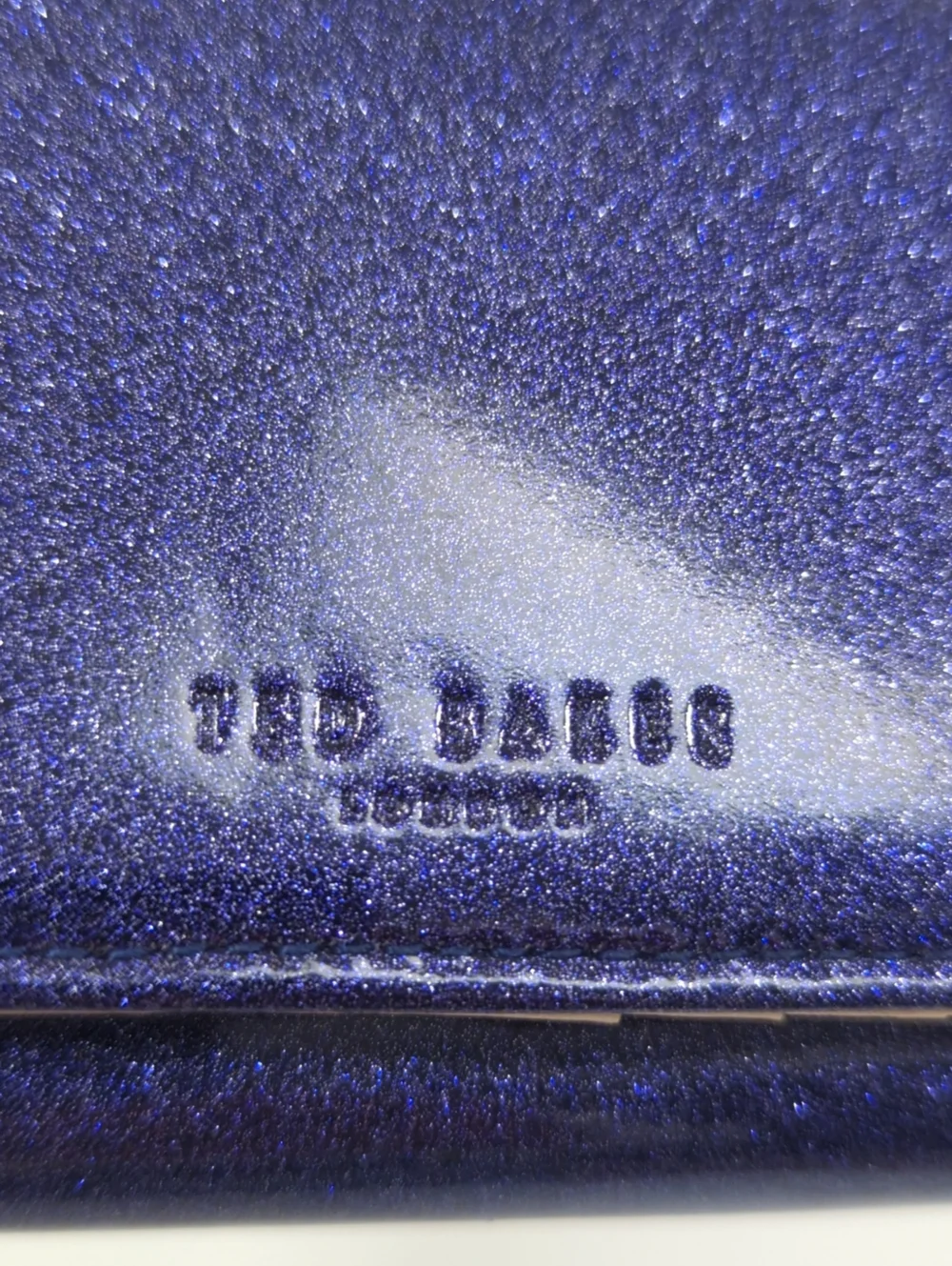 Ted Baker Glitter Patent Purple Sparkle Wallet with Gold Kiss-Lock